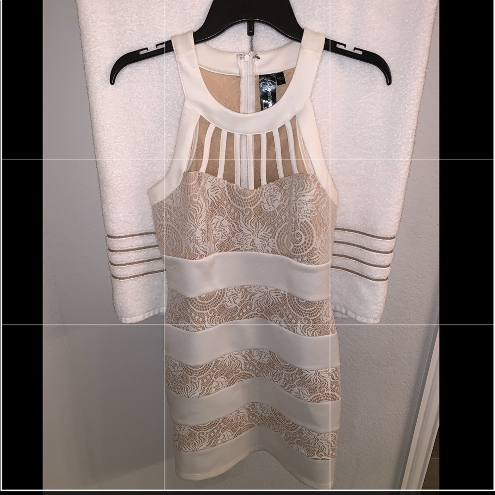 Beautiful white and tan lace detail Dress